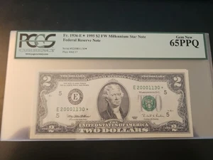 1995 Star FRN  $2 Dollars Millennium. 1936-E* PCGS 65PPQ GEM NEW - Picture 1 of 2