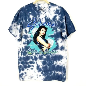 Selena Queen Of Cumbia Portrait Batik T-Shirt Blau Größe Large Neu ohne Etikett - Bild 1 von 7