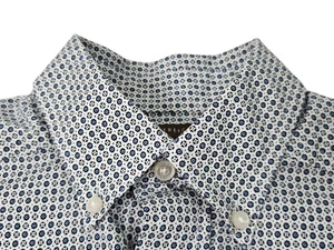 Ariat Stretch Button Down Kurzarm Hemd Geometrisch Herren Small Weiß Western - Bild 1 von 12