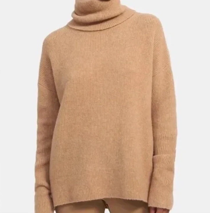Theory Karenia Cloud Wool Turtleneck Camel Merino Wool Size Small GUC Very Warm - Image 1 of 4