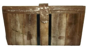 Viintage Margo Lynn Large Brown Eel Skin Leather Wallet - Picture 1 of 9