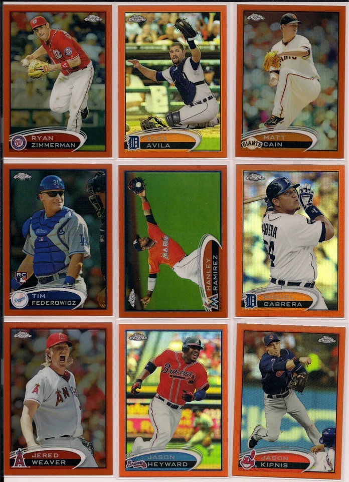 2012 Topps Chrome Refractor parallels Orange Blue Xfractor Purple pick your card - Image 1 of 4