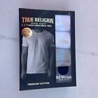 True Religion Men’s 3 + 1 Pack Crew Neck Tees Premium Cotton 3 Colors