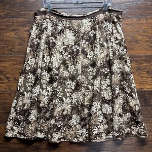 Christopher & Banks Damen Rock - braun geblümt - A-Linie - Größe 16, Viskose - Bild 1 von 7