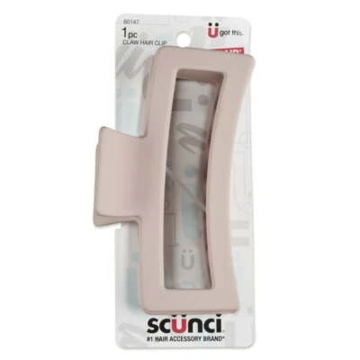 Scunci Soft Touch Open Cut Rectangle Claw Clip, Blush Beige, 1-Piece - Image 1 of 4