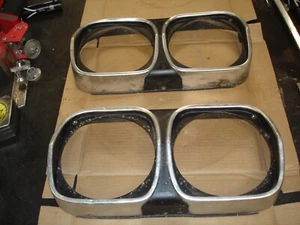 1966 Oldsmobile 442 Cutlass Aluminum Headlight Bezels Pair GM OEM - Picture 1 of 6