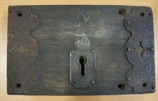 VINTAGE 1880 Oak & Steel LOCK Sanders Patentee Carpenter Manufacturer Antique 