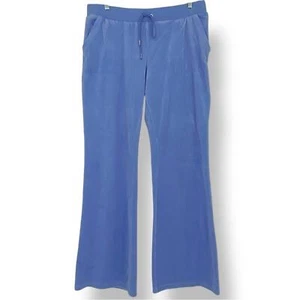 Juicy Couture Vintage Velours blau Schlag Bein Hose Damen Gr. Large - Bild 1 von 11