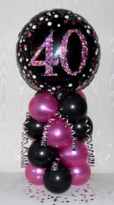 40° COMPLEANNO -ETÀ 40 -FEMMINA -ESPOSITORE PALLONCINI IN LAMINA-CENTROTAVOLA-ESPOSITORE - Foto 1 di 5