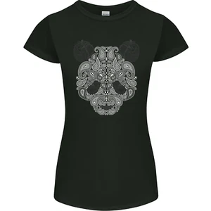 Paisley Panda Bear Womens Petite Cut T-Shirt - Picture 1 of 37