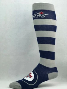 Calze lunghe sottili a righe Winnipeg Jets Hockey blu navy e grigie - Foto 1 di 2