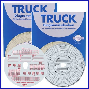 2x 100x Diagrammscheiben Tachoscheibe 125km/h kmh für Fahrtenschreiber 125-24 - Bild 1 von 4