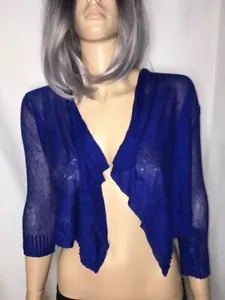 Junior's NWT INC International Concepts 3/4 Sleeve Goddness Blue Top - Picture 1 of 4