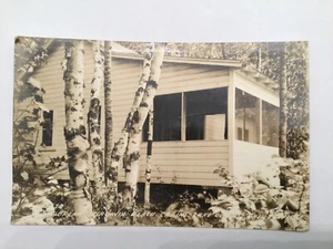  antigua postal RPPC, VIRGINIA BEACH, CABINAS, LAGO OWEN, CABLE, WISCONSIN - Imagen 1 de 2