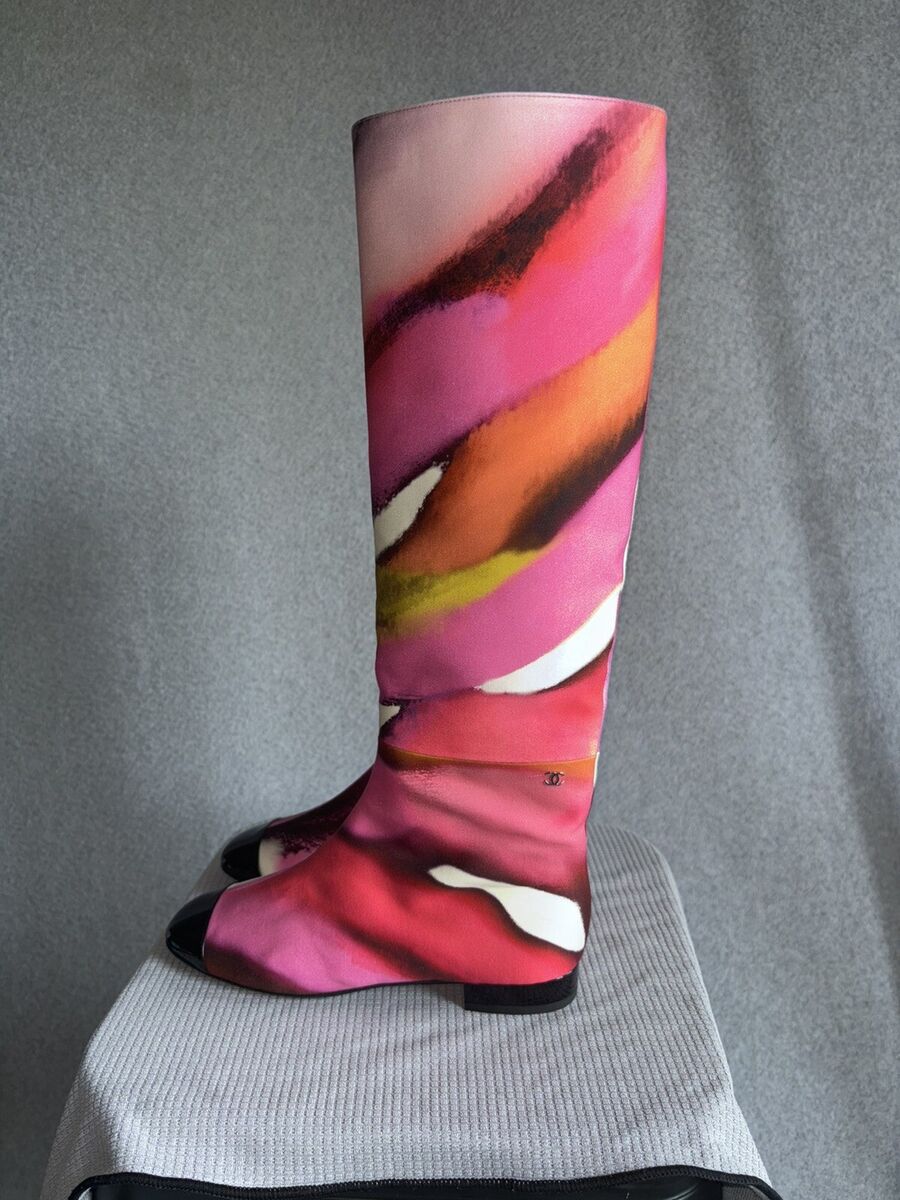 CHANEL Low (1-1.9 in) Heel Height Knee High Boots for Women CHANEL Low (1-1.9 in) Heel Height Knee High Boots for Women