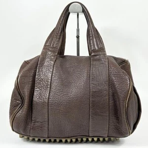 Alexander Wang Staff Bolso de Mano Mini Boston Bolso Cuero Marrón Bolso de Mano - Imagen 1 de 10