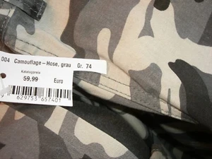Men + Plus, Camouflage grau Hose, Gr. 74, NEU, 100% Baumwolle, Dehnbund - Bild 1 von 5