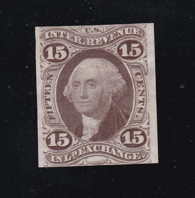 US R40P3 15c Inland Exchange Revenue India Proof VF SCV $120 - Image 1 of 2