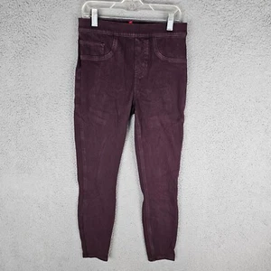 Spanx Jean-ish Ankle Leggings Size Small Twill Burgundy 20018R $98 Pull On Wine - Picture 1 of 10