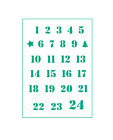 Schablone Adventskalender Zahlen ● Zahlenschablone Zahlenhhe 1,5cm - 2cm hoch 