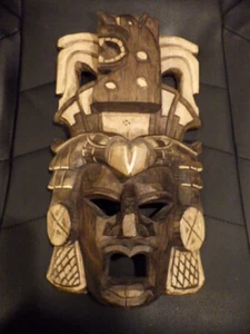 holzmaske,mexikaner,azteken,maya,vintage,antik,haus,büro,jaguar - Bild 1 von 7