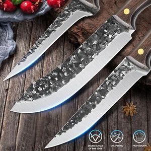 3Pcs Hand-Forged Slaughter Boning knife Set Butcher Knife for Meat Cleaver - Picture 1 of 11