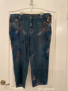 RALPH LAUREN Painted High-Rise Relaxed Cropped Jean Atlas Wash Size 16W~NWT - Picture 1 of 8