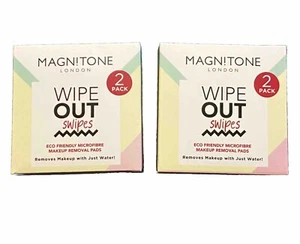 Wipe Out Swipes Make-up Entfernung Pads NEU 2er Pack Posten Magnitone London Mikrofaser - Bild 1 von 17