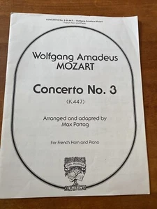 Mozart Concerto No. 3 French Horn And Piano Sheet Music K 447 Fischer - Picture 1 of 1