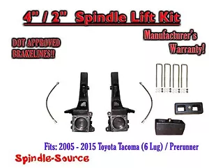 4" / 2" Lift Kit + Brake lines, fits 2005 - 2021 Toyota Tacoma 6 Lug / Prerunner - Picture 1 of 1
