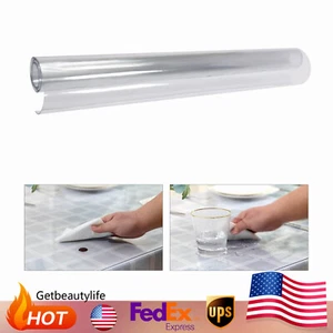 78"x42"Clear PVC Tablecloth Easy Clean Plastic Table Cover Spills Protector - Picture 1 of 13