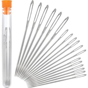 Silver Large Eye Darning Crochet Aluminum Yarn Crochets Knitting Crochet Set - Picture 1 of 7