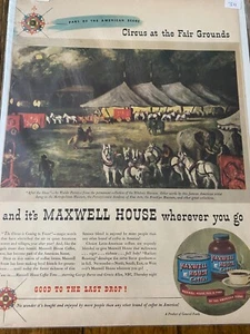 Vintage 1946 Waldo Peirce Art After The Show Maxwell House Coffee ad - Picture 1 of 1