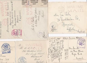 1940 x 6 pulgadas correos marítimos cubiertas sin estampillas para censores de lápida del Reino Unido envío h m - Imagen 1 de 2