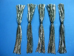 5 silicone Skirt Black Silver Chrome (#A-1Color) Lure Spinnerbait Buzz jig - Picture 1 of 1
