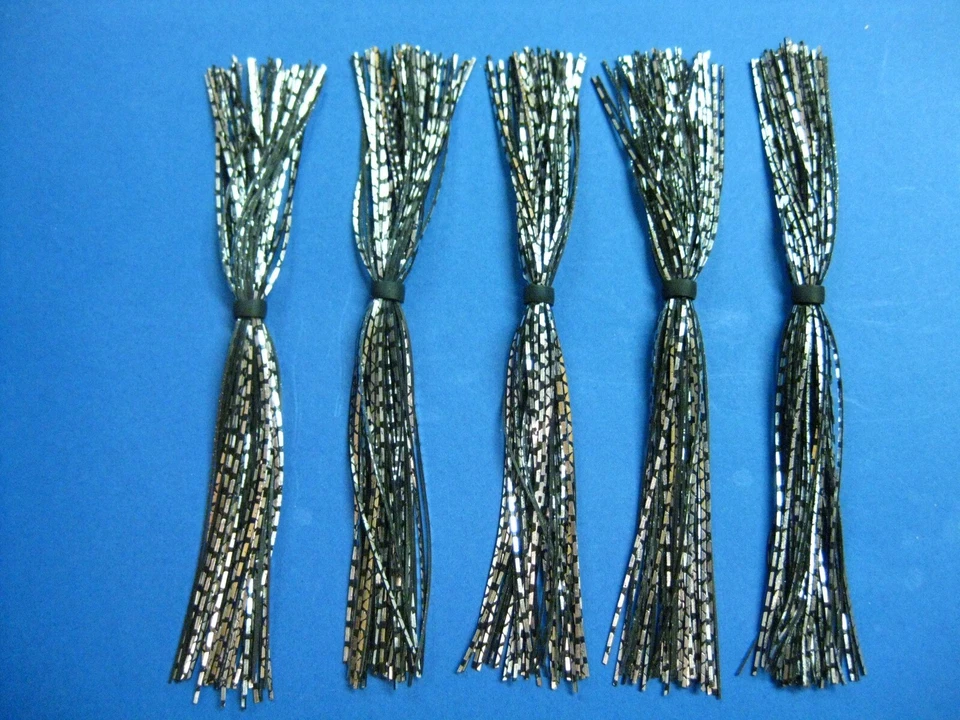 DW LURES 5 silicone Skirt Black Silver Chrome (#A-1Color) Lure Spinnerbait Buzz jig