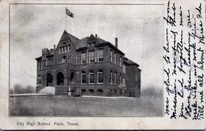 c1907 Postcard City High School Paris Texas - Picture 1 of 2