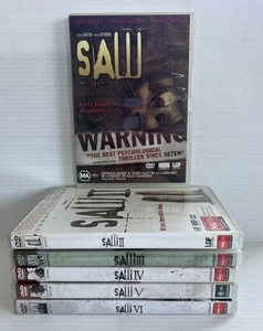 Saw 1-6 DVD Movie Collection Horror Gore Movies MA15+ Region 4 - Free Postage - Picture 1 of 8