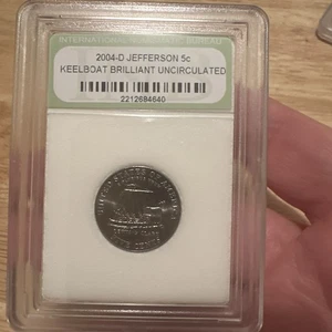 Slab Coin ! INB 2004-D Jefferson 5c Keelboat Brilliant Uncirculated Slab  🪙  - Picture 1 of 3