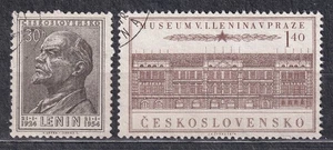 CZECHOSLOVAKIA 1954 SC#635/36 USED pair, 30th anniv. of the death of Lenin. - Imagen 1 de 1