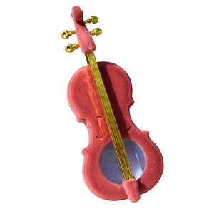 Caja de almacenamiento única organizadora de pendientes creativos en forma de violín de 1 pieza - Imagen 1 de 12