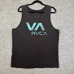 RVCA Shirt Mens Large Black Muscle Tee Tank Top Casual Stretch Sleeveless Surf - Picture 1 of 8