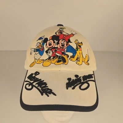 DISNEYLAND RESORT Embroidered TODDLER HAT MICKEY Mouse MINNIE GOOFY DONALD White - Image 1 of 4