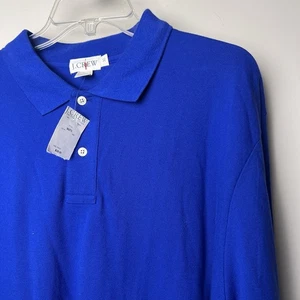 J Crew Long Sleeve Polo Shirt Mens XL Oarsman Blue Cotton New with Tags - Picture 1 of 5