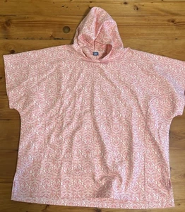 RipSkirt Hawaii Tropical Pink Geometric Poncho Cover-Up One Size Kapuze - Bild 1 von 4