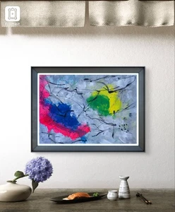 Original Art "At Ease" 9x12 Canvas Expressionism Abstract Design Home Art - Picture 1 of 7