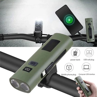 Mountain Bike Lights Front LED Torch Waterproof Super Bright Lamp Rechargeable - Image 1 of 4