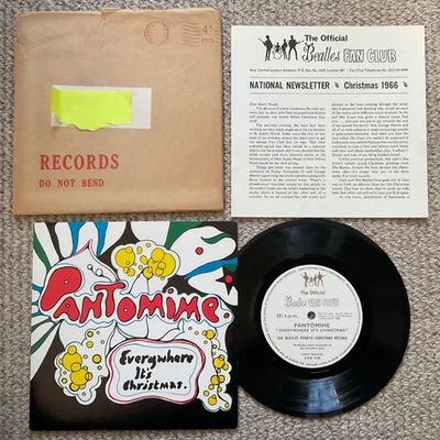 THE BEATLES - FOURTH FAN CLUB FLEXI rare UK 1966 + INSERT + MAILER / MINT- !!! - Image 1 of 4