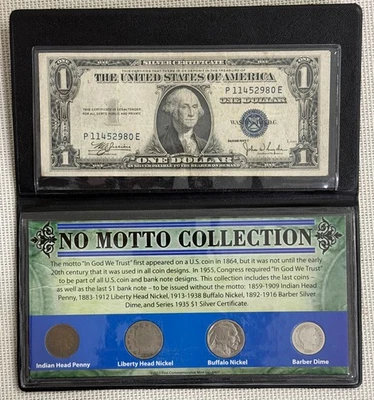 No Motto Collection Coin Set & Silver Certificate 1st Commemorative Mint w/ COA - Image 1 of 4