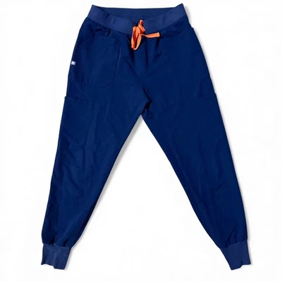 FIGS Women’s Medium Navy Jogger Scrub Pants Technical W21SW2064 Pockets Orange - Image 1 of 4